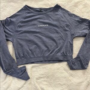 Alphalete Blue Cropped Long Sleeve